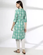 Women Floral Print Straight Kurta with Insert Pocket - Image 3