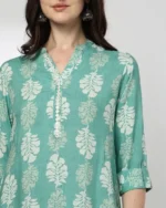 Women Floral Print Straight Kurta with Insert Pocket - Image 2