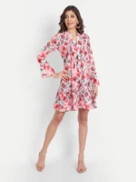 DRESSES FOR WOMEN WESTERN WEAR FLORAL RED