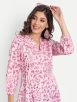 TOPS FOR WOMEN WESTERN WEAR FLORAL PINK - Image 3